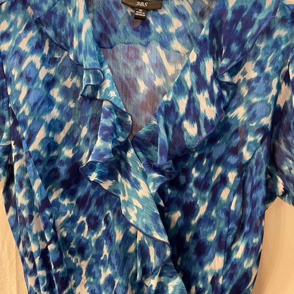 Chiffon Variegated Blue Tones Women’s Dress US Size 10 - Picture 2 of 4